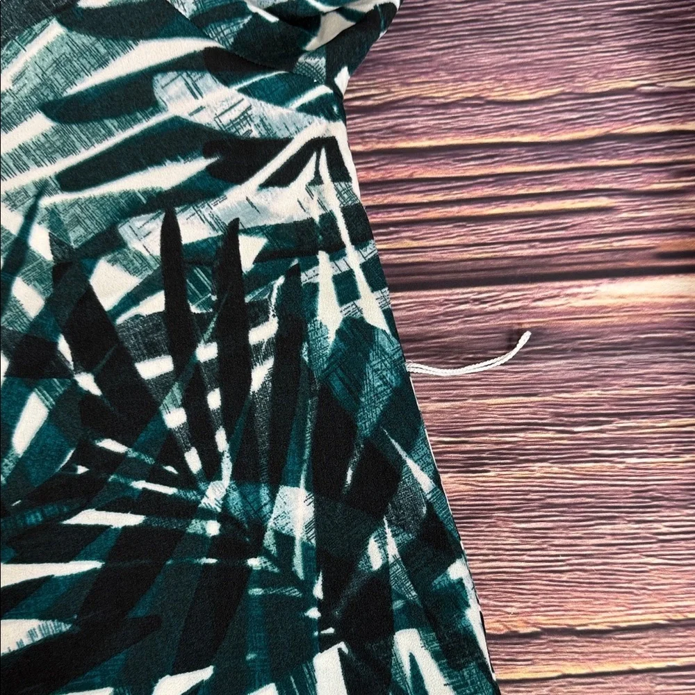 Banana Republic Tropical Palm Leaf Print Kimono Top Wide‎ Slit Sleeve Blouse